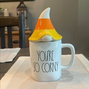 Rae Dunn White Mug with Black Text “You’re So Corny”